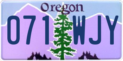 OR license plate 071WJY