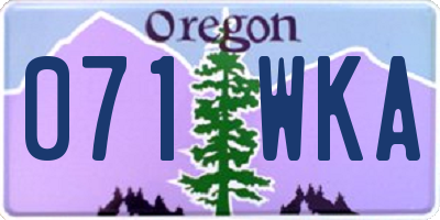 OR license plate 071WKA