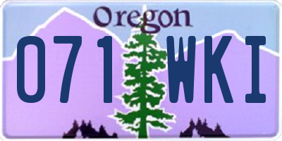 OR license plate 071WKI