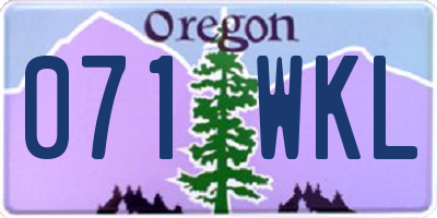 OR license plate 071WKL