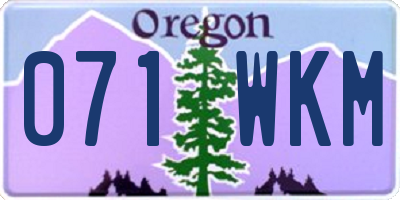 OR license plate 071WKM