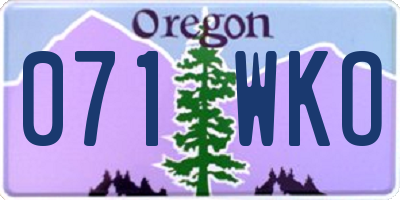 OR license plate 071WKO