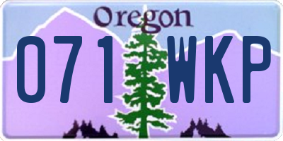 OR license plate 071WKP