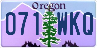 OR license plate 071WKQ