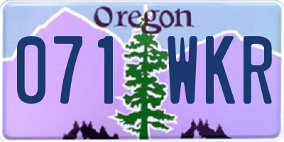 OR license plate 071WKR