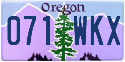 OR license plate 071WKX