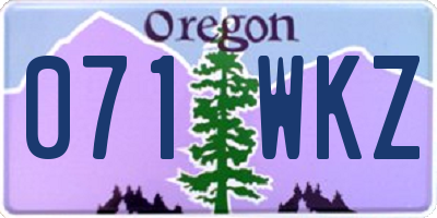 OR license plate 071WKZ