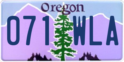 OR license plate 071WLA