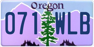 OR license plate 071WLB