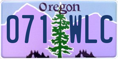 OR license plate 071WLC