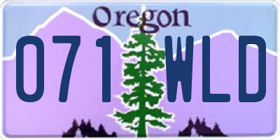 OR license plate 071WLD