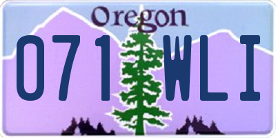 OR license plate 071WLI