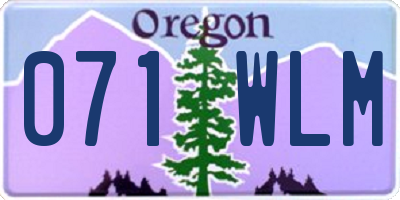 OR license plate 071WLM