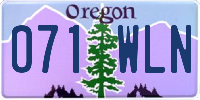 OR license plate 071WLN