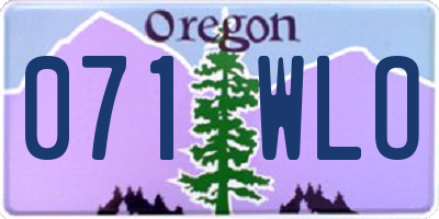 OR license plate 071WLO
