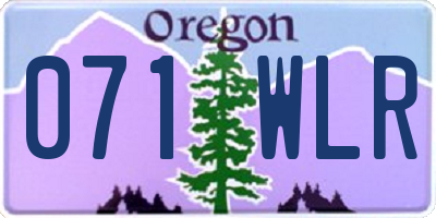 OR license plate 071WLR