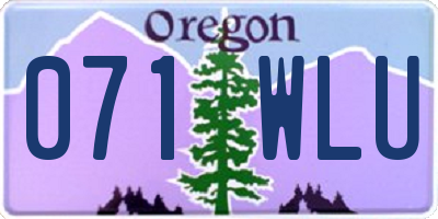 OR license plate 071WLU