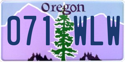 OR license plate 071WLW
