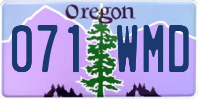 OR license plate 071WMD