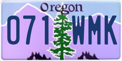 OR license plate 071WMK