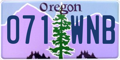 OR license plate 071WNB