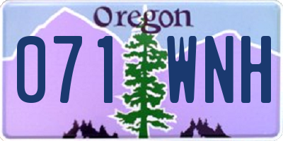 OR license plate 071WNH