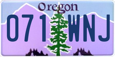 OR license plate 071WNJ