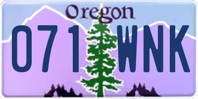 OR license plate 071WNK