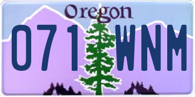 OR license plate 071WNM