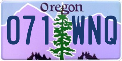 OR license plate 071WNQ