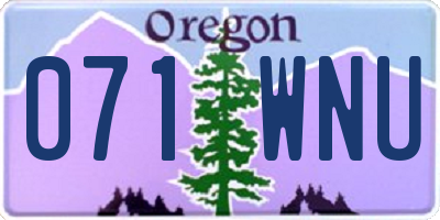 OR license plate 071WNU