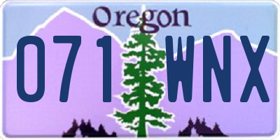 OR license plate 071WNX