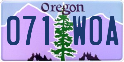 OR license plate 071WOA