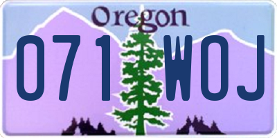 OR license plate 071WOJ