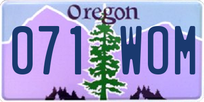 OR license plate 071WOM