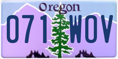 OR license plate 071WOV