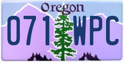 OR license plate 071WPC