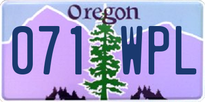 OR license plate 071WPL