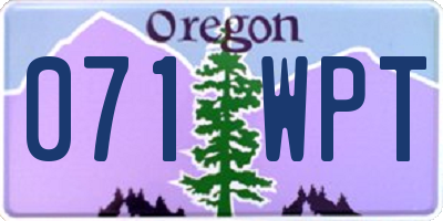 OR license plate 071WPT