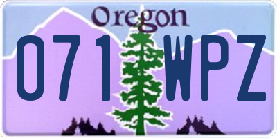 OR license plate 071WPZ