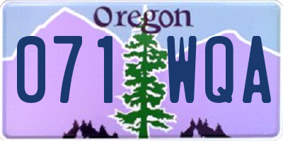 OR license plate 071WQA
