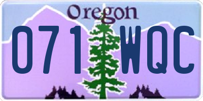 OR license plate 071WQC