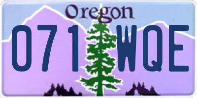 OR license plate 071WQE