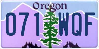 OR license plate 071WQF