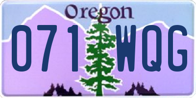 OR license plate 071WQG