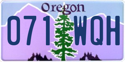OR license plate 071WQH