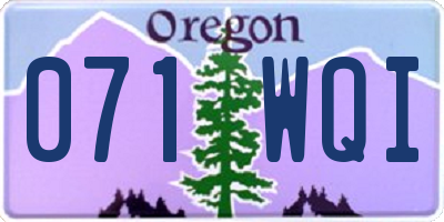 OR license plate 071WQI
