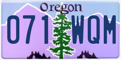 OR license plate 071WQM