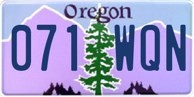 OR license plate 071WQN