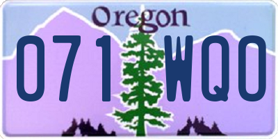 OR license plate 071WQO